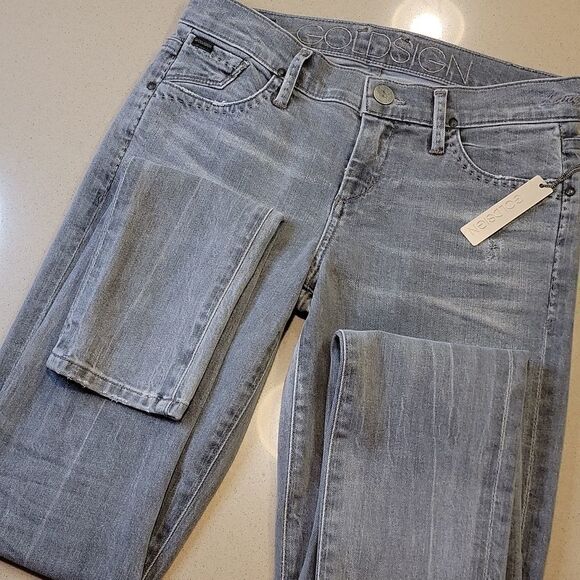 Goldsign Lure Gray Distressed Skinny Jeans - Picture 14 of 16